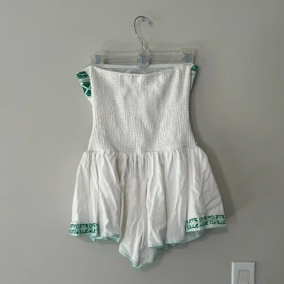 These Three Boutique White and Green Strapless Romper - Picture 9 of 9